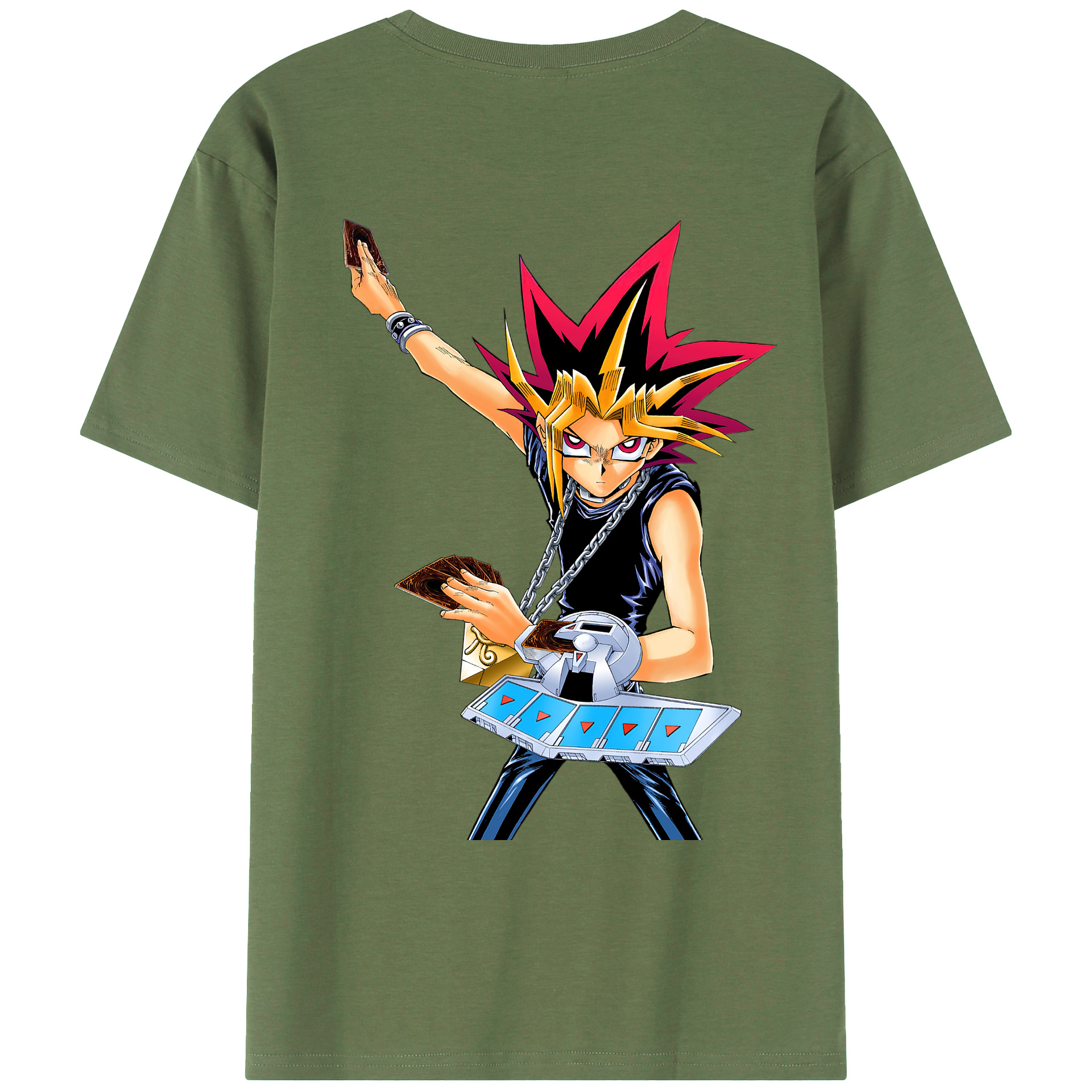（画像用） 遊☆戯☆王 Yu-Gi-Oh! 綿100％ メンズ半袖Tシャツ（バックプリント） 通気性